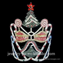 Fancy coloreó la corona del árbol de navidad del rhinestone con la campana